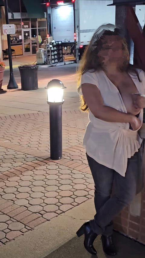 Caught flashing my titties