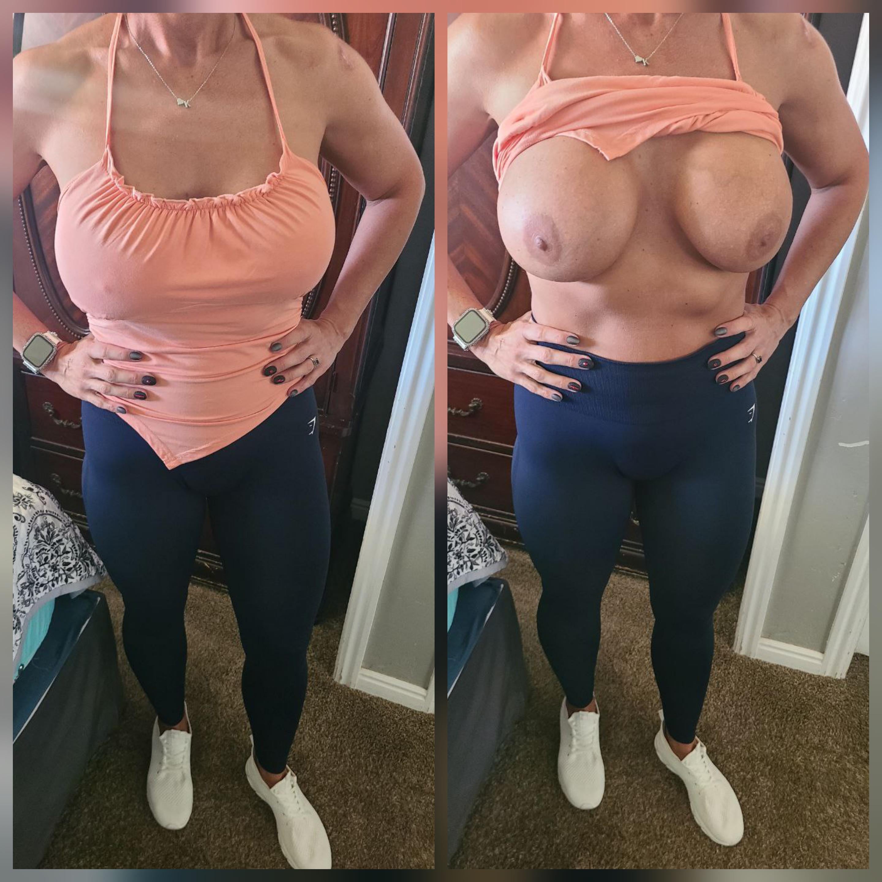 Big Boobs Before The Gym Routine Nice Gym Rack