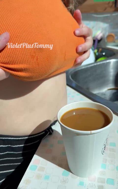 Big Boobs Need Some Milk For Your Coffee F26